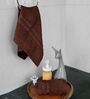 Brown Cotton Solid 550 GSM 2 Pcs Hand Towels