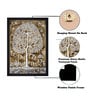 Brown Ethnic Dhokra And Warli Art Textured Paper Scratch/Dust Proof Framed Art Print