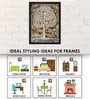 Brown Ethnic Dhokra And Warli Art Textured Paper Scratch/Dust Proof Framed Art Print