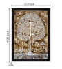 Brown Ethnic Dhokra And Warli Art Textured Paper Scratch/Dust Proof Framed Art Print