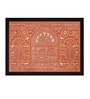 Brown Ethnic Dhokra And Warli Art Textured Paper Framed Art Print