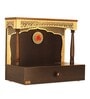 Brown  Indian Teak Wood Hand Crafted Mahirap Pillar Mandir With LED