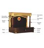 Brown  Indian Teak Wood Hand Crafted Mahirap Pillar Mandir With LED