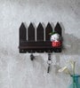 Brown Picket fence key holder