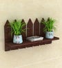 Brown Picket fence key holder with Shelve