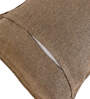 Brown Solid 210TC Jute 17 x 27 Inches Pillow Covers (Set of 2)