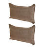 Brown Solid 210TC Jute 17 x 27 Inches Pillow Covers (Set of 2)