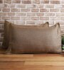 Brown Solid 210TC Jute 17 x 27 Inches Pillow Covers (Set of 2)