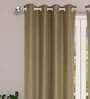 Brown Solid Jute 8 Ft Light Filtering Eyelet Door Curtains (Set of 2)