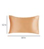 Brown Solid 210TC Satin 17 x 27 Inches Pillow Covers (Set of 2)