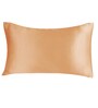 Brown Solid 210TC Satin 17 x 27 Inches Pillow Covers (Set of 2)