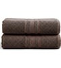 Brown Soft Cotton 500 GSM Solid Bath Towel Pack Of 2