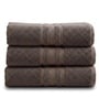 Brown Soft Cotton 500 GSM Solid Bath Towel Pack Of 3