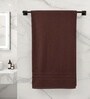 Brown Soft Cotton 500 GSM Solid Bath Towel Pack Of 4
