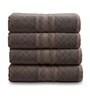 Brown Soft Cotton 500 GSM Solid Bath Towel Pack Of 4