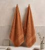Brown 100% Cotton 380 Gsm Hand Towel 2 Pc