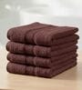 Brown 100% Cotton 600 Gsm Face Towel 4 Pc