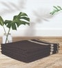 Brown 100% Cotton Patterned 400 GSM Hand Towels (set of 4)