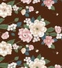 Brown 180 TC Floral Cotton Queen Double Bedsheet 2 Pillow covers