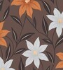 Brown 180 TC Floral Cotton Fitted Double Bedsheet 2 Pillow covers