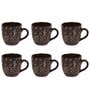 Brown 200 ml Ceramic 6 Pcs Tea Cup