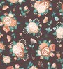 Brown 200 TC Floral Cotton Queen Double Bedsheet 2 Pillow covers