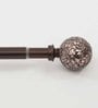 Brown Iron Curtain Rod (36 -66 Inches) With Bracket