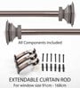 Brown Iron Set Of 2 Curtain Rods (36-66 Inches) With Bracket