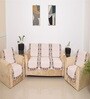 Brown 5 Seater Floral 10Pcs Sofa Covers