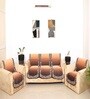Brown 5 Seater Floral 10Pcs Sofa Covers