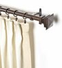 Brown Iron Curtain Rod (52-144 In) with Brackets