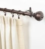 Brown Iron Curtain Rod (52-144 Inches) With Bracket