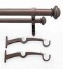 Brown 52 Inch expandable to 144 Inch Iron Curtain Rod with Bracket