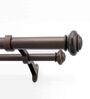 Brown 52 Inch expandable to 144 Inch Iron Curtain Rod with Bracket