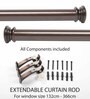 Brown Iron Curtain Rod (52-144 Inches) With Brackets