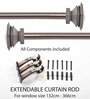 Brown Iron Curtain Rod (52-144 In) with Brackets