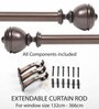 Brown Iron Curtain Rod (52-144 Inches) With Bracket