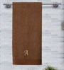 Brown 550 GSM A Monogrammed 100% Cotton Bath Towel