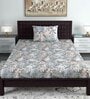 Brown Floral 144 TC Cotton Single Bedsheet with Pillow Cover Brown Floral 144 TC Cotton Single Bedsheet with Pillow Cover