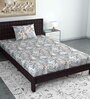 Brown Floral 144 TC Cotton Single Bedsheet with Pillow Cover Brown Floral 144 TC Cotton Single Bedsheet with Pillow Cover