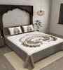Brown Abstract 180 TC Cotton  King Sized Bedsheet with 2 Pillow Covers