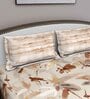 Brown Abstract 180 TC Cotton Queen Sized Bed Sheets with 2 Pillow Covers