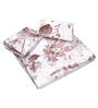 Brown Floral 200 TC Microfiber Queen Bedsheet with 2 Pillow Covers