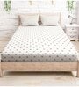 Brown Abstract 210 TC CVC Super King Bedsheet with 2 Pillow Covers