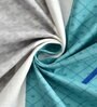 Blue and Green Geometric 220 TC Microfiber King Size Fitted Bedsheet With 2 Pillow Covers