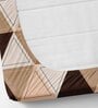 Brown Geometric 220 TC Microfiber King Size Fitted Bedsheet With 2 Pillow Covers