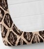 Brown Abstract 220 TC Microfiber King Size Fitted Bedsheet With 2 Pillow Covers