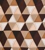 Brown Geometric 220 TC Microfiber King Size Fitted Bedsheet With 2 Pillow Covers