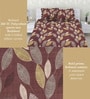 Brown Abstract 260 Tc Polycotton Double Fitted Bedsheet With 2 Pillow Covers