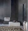 Brown Abstract Blended Linen 5 ft x 7 ft Machine Made Carpet